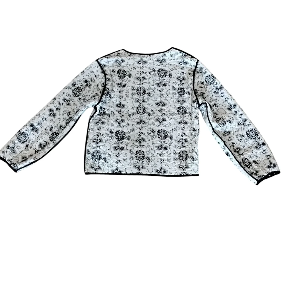 Tulip Reversible Quilted Jacket Womens XL Cottagecore Bohemian Boho Quiet Luxury - Picture 6 of 9